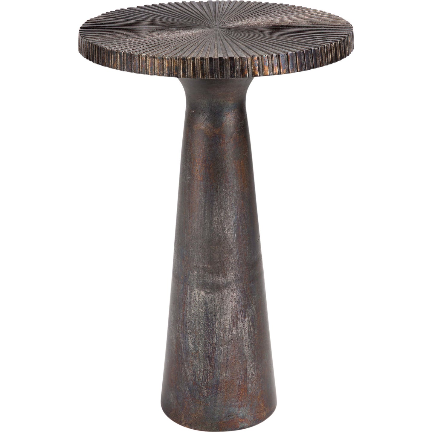 001 S-341564 | Primary Silo | Ellis Table by Regina Andrew in ebony and blackened iron. Made from aluminum in a eclectic & global style.