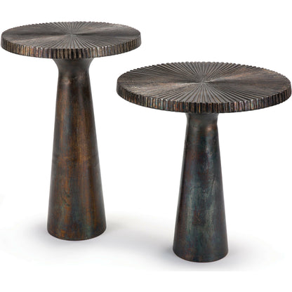 Ellis Table by Regina Andrew in ebony and blackened iron. Made from aluminum in a eclectic & global style.