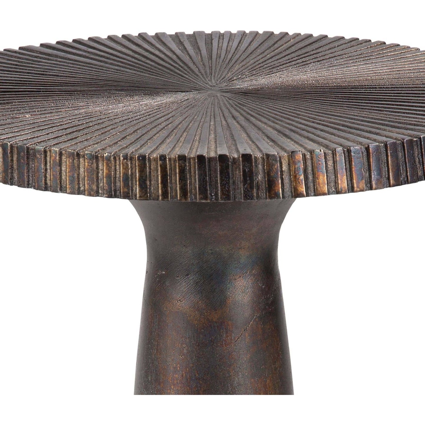 003 S-341564 | Closeup | Ellis Table by Regina Andrew in ebony and blackened iron. Made from aluminum in a eclectic & global style.