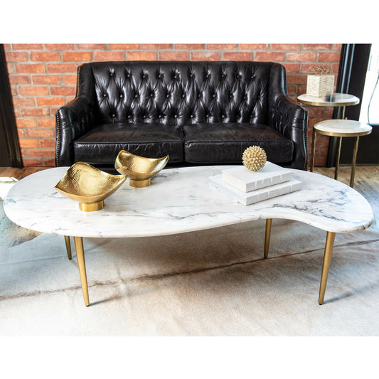 Jagger Cocktail Table by Regina Andrew in white. Made from marble in a modern style.