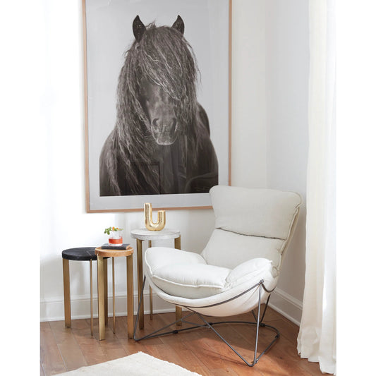 Andres Hair on Hide Mixer Table Set by Regina Andrew. Made from steel in a modern style.