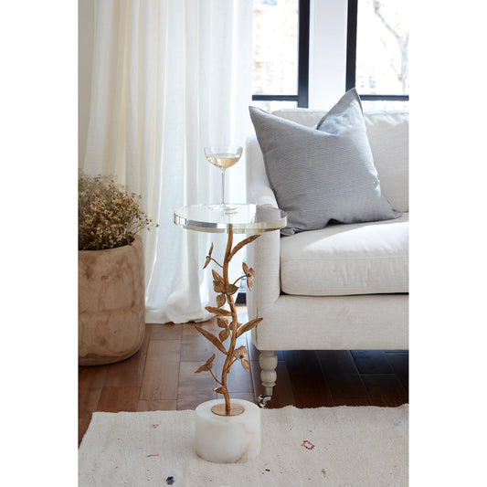 Trillium Martini Table by Regina Andrew in gold and brass. Made from steel in a modern style.