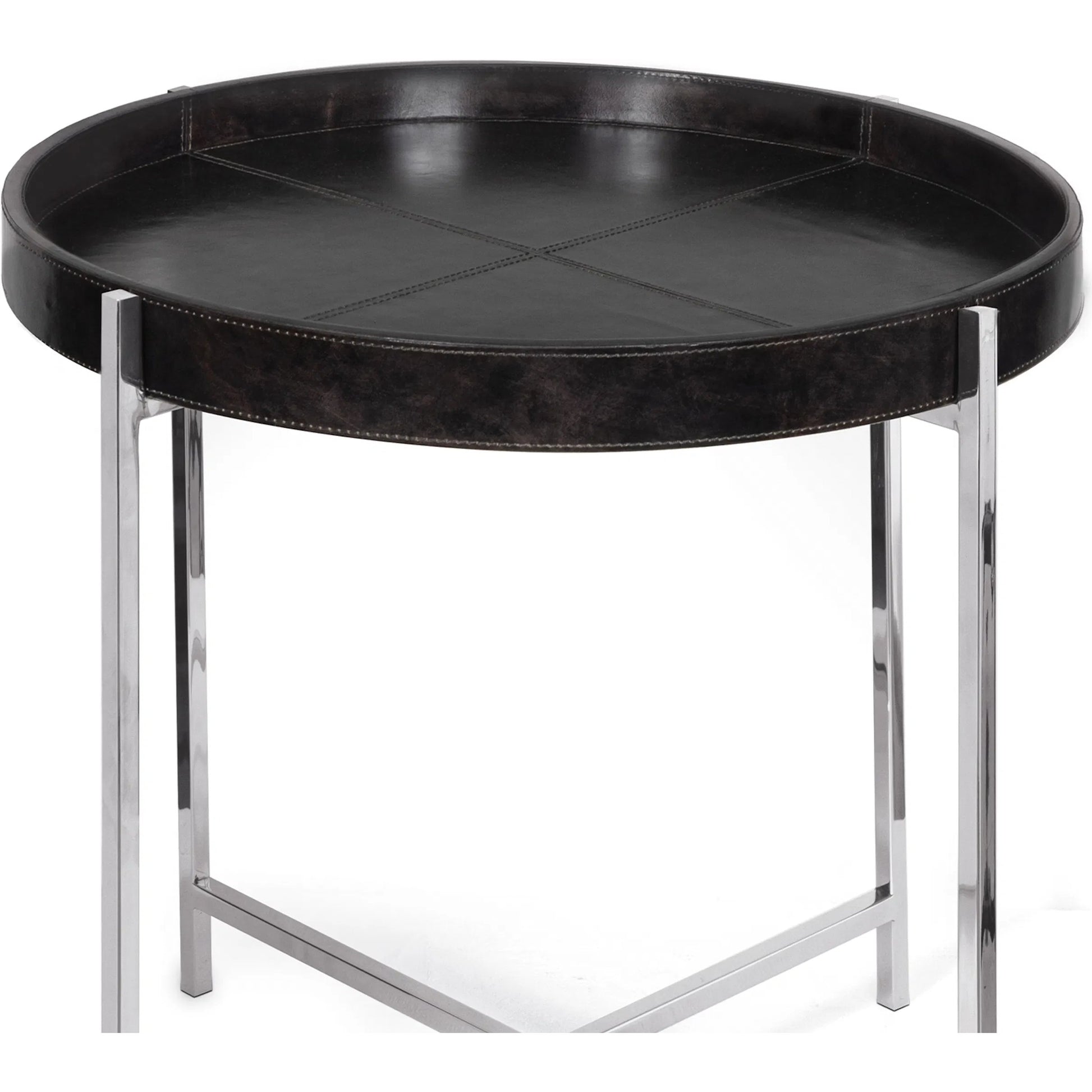 Derby Leather Tray Table by Regina Andrew. Made from leather in a modern style.