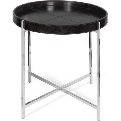 Derby Leather Tray Table by Regina Andrew. Made from leather in a modern style.