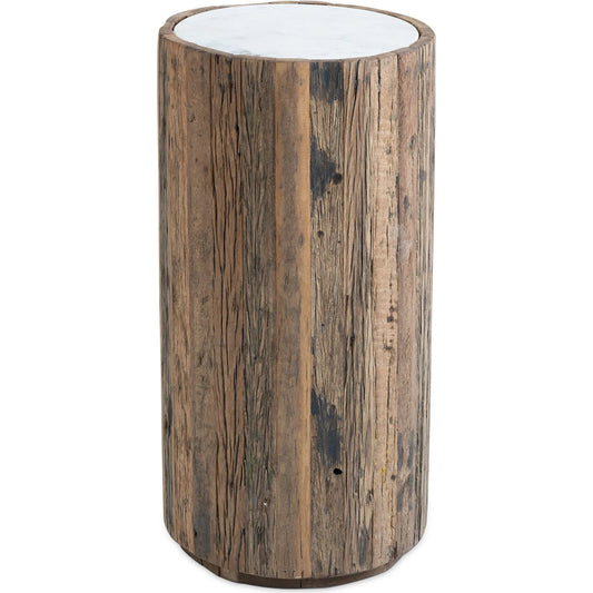 Eli Wood Side Table by Regina Andrew in natural. Made from reclaimed wood in a unique style.