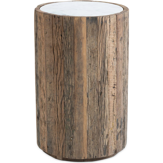 Eli Wood Side Table by Regina Andrew in natural. Made from reclaimed wood in a unique style.