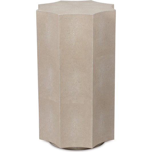 Marilyn Shagreen Side Table by Regina Andrew in ivory, grey. Made from faux shagreen in a unique style.