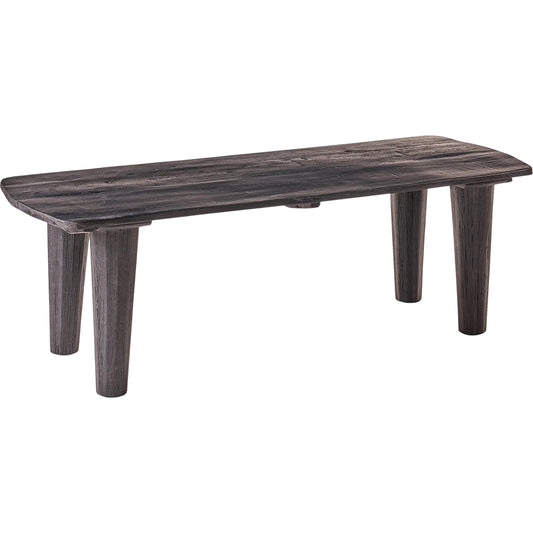 Astro Wood Bench by Regina Andrew in black and black. Made from reclaimed wood in a unique style.