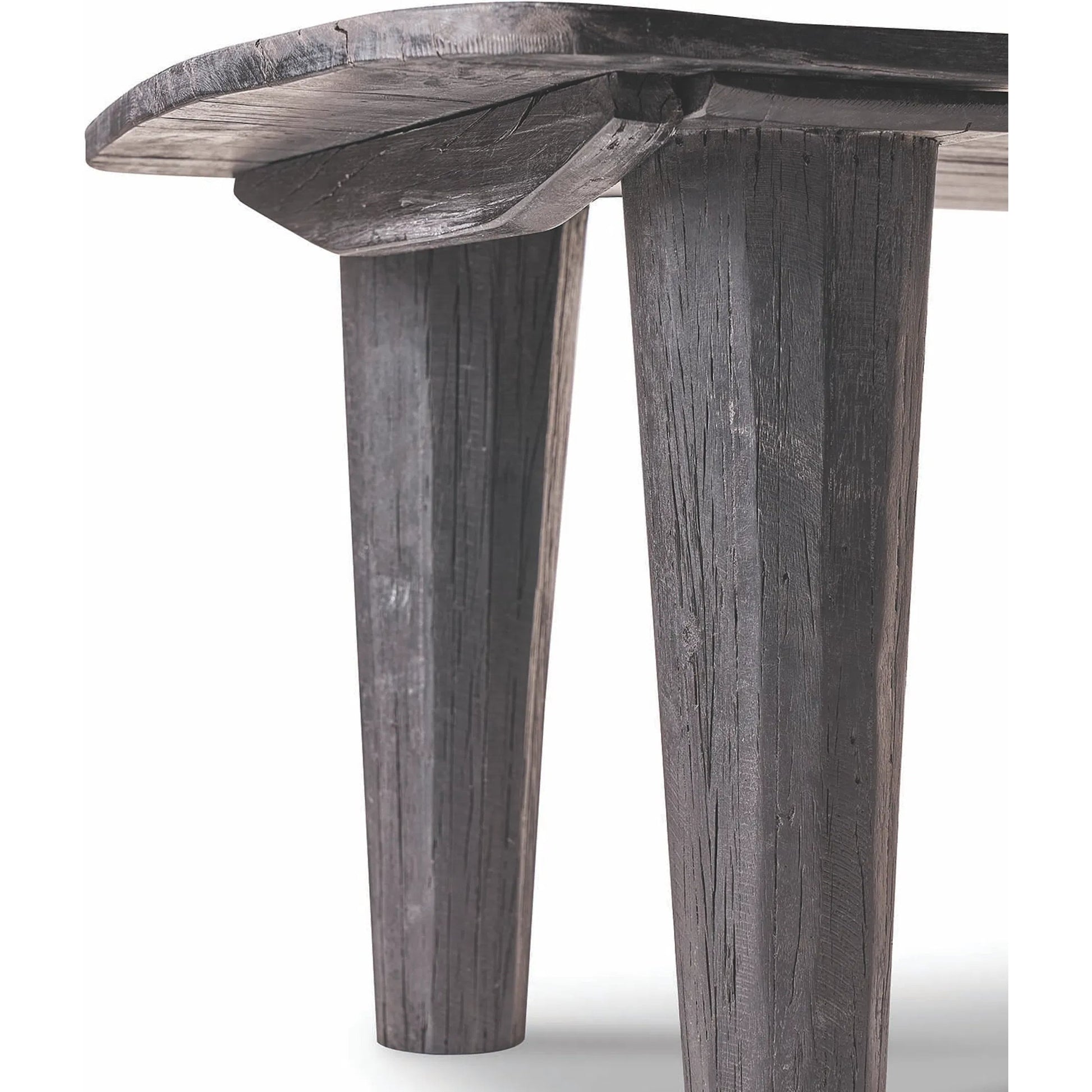 Astro Wood Bench by Regina Andrew in black and black. Made from reclaimed wood in a unique style.