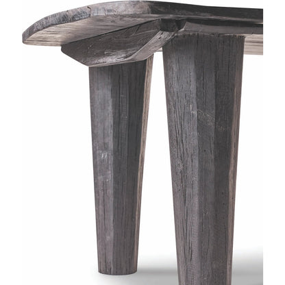 Astro Wood Bench by Regina Andrew in black and black. Made from reclaimed wood in a unique style.