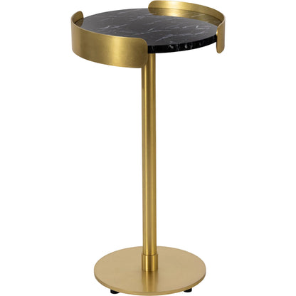 Pedros Round Drink Table by Regina Andrew in black and black. Made from marble in a unique style.