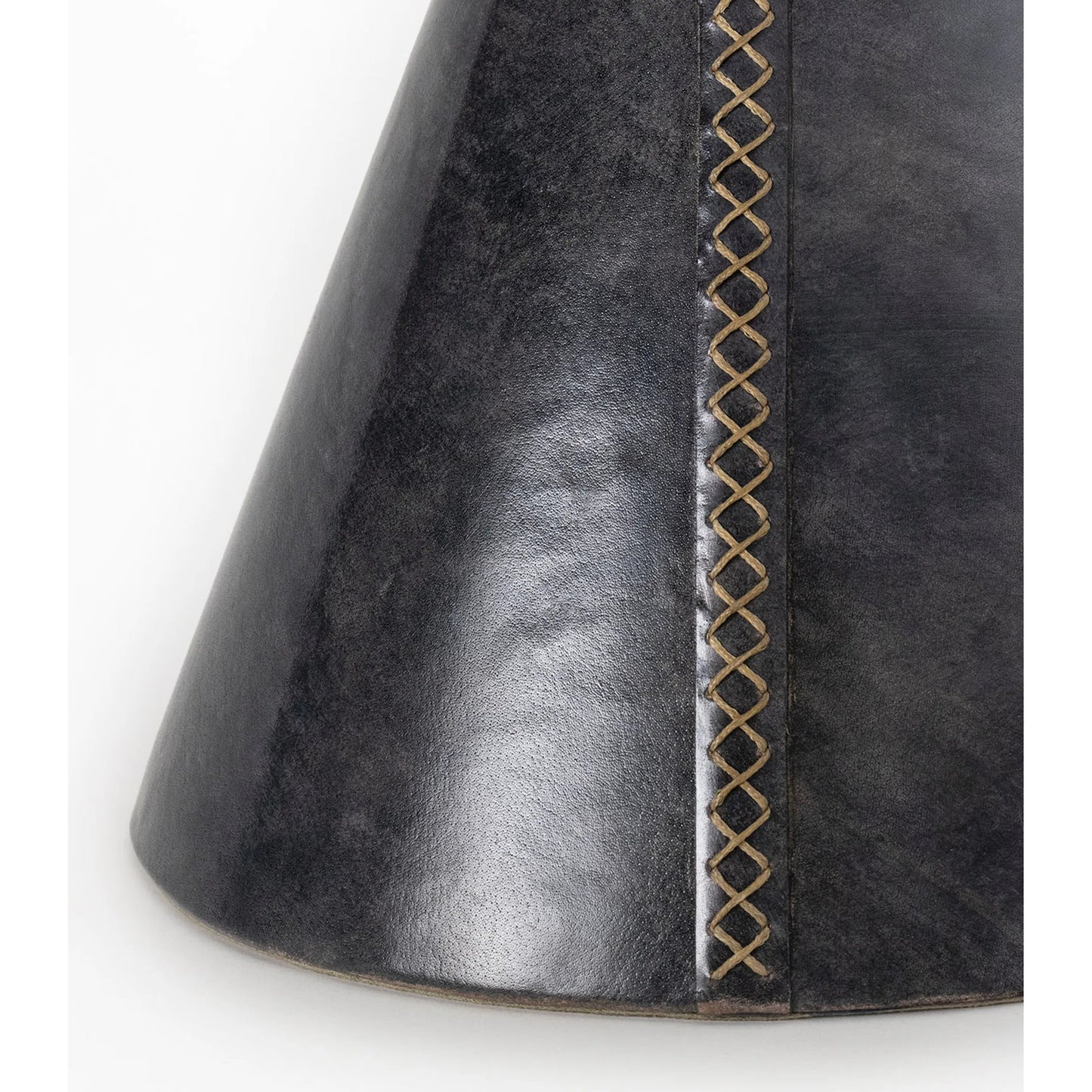 001 SI-2528199 | Closeup | Gabe Leather Accent Table by Regina Andrew. Made from leather in a unique style.