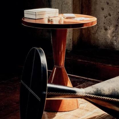 Gabe Leather Accent Table by Regina Andrew. Made from leather in a unique style.