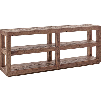 Carson Wood Console Table by Regina Andrew in brown and brown. Made from reclaimed wood in a unique style.