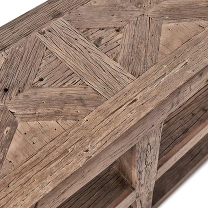Carson Wood Console Table by Regina Andrew in brown and brown. Made from reclaimed wood in a unique style.