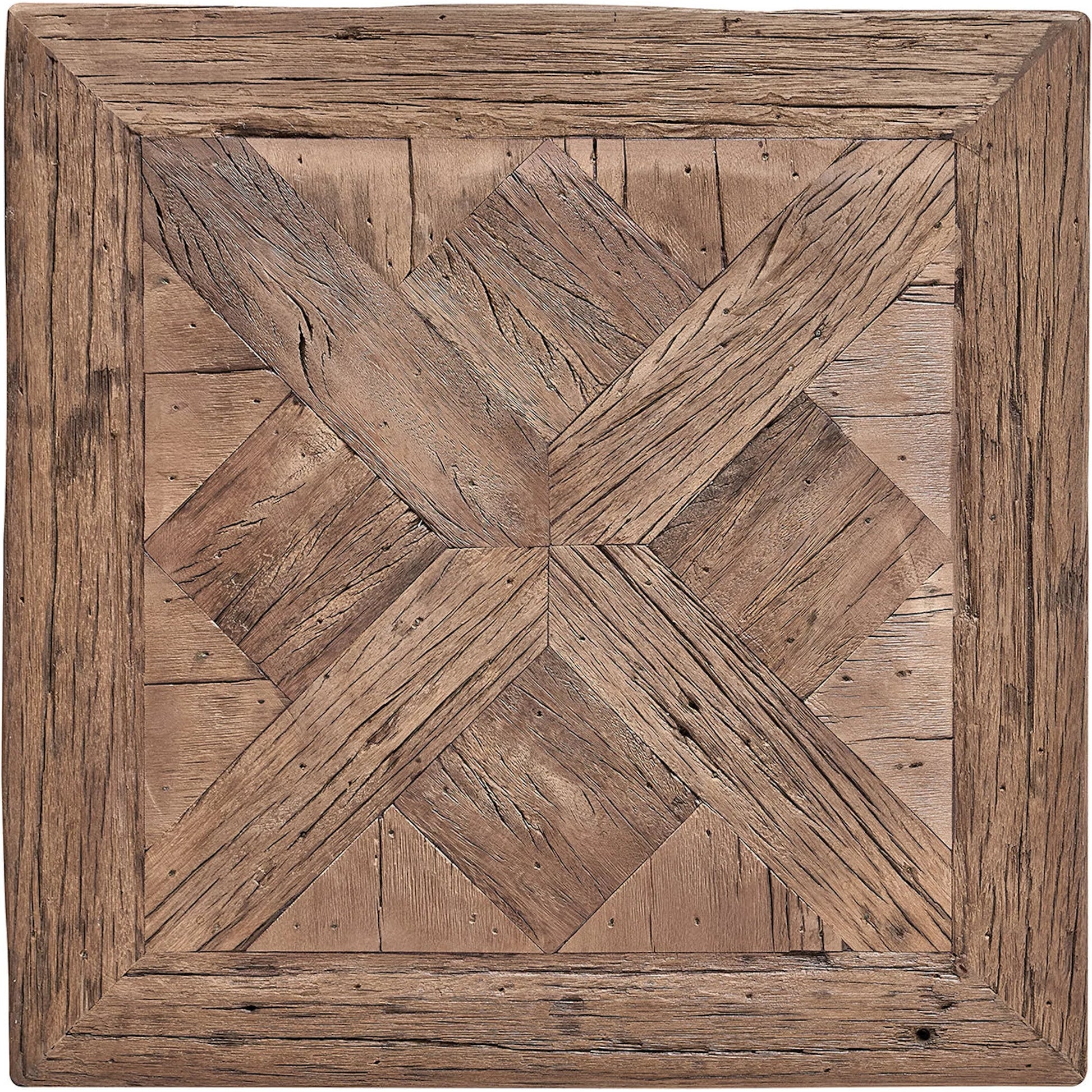 Carson Wood Side Table by Regina Andrew in brown and brown. Made from reclaimed wood in a unique style.