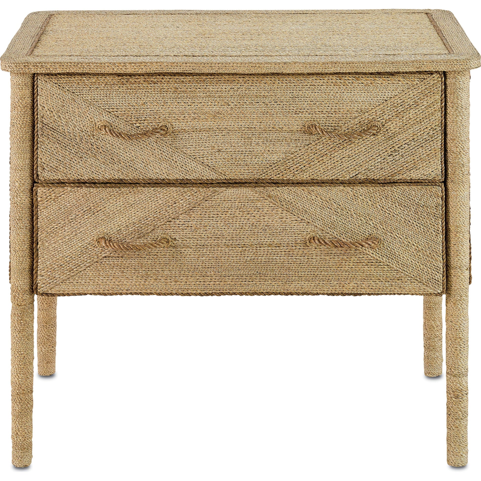 Kaipo Chest by Currey and Company. Made from abaca rope, wood in a coastal style.