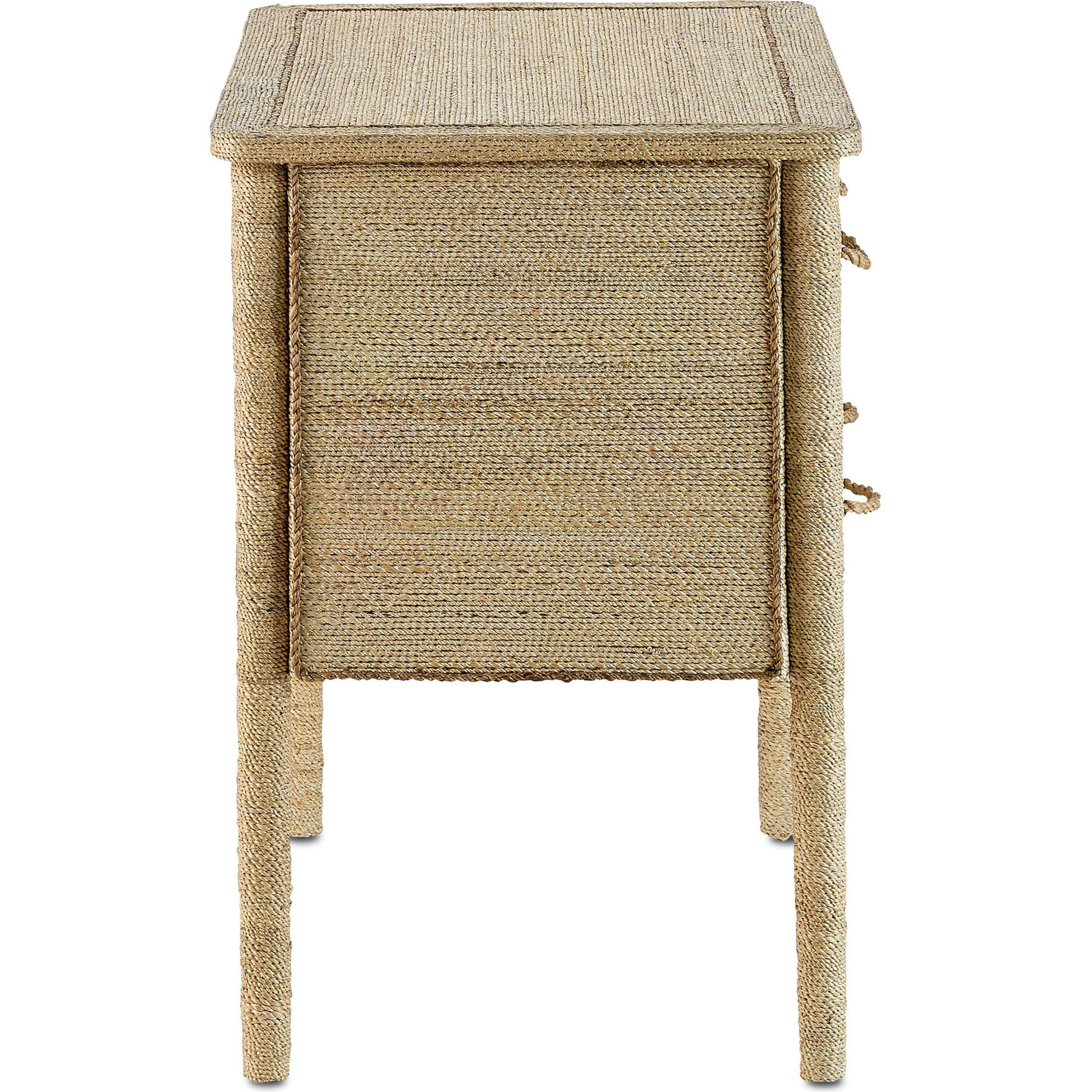 Kaipo Chest by Currey and Company. Made from abaca rope, wood in a coastal style.