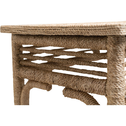 Olisa Console Table by Currey and Company. Made from abaca rope, wood in a coastal style.