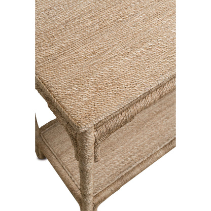 Olisa Console Table by Currey and Company. Made from abaca rope, wood in a coastal style.