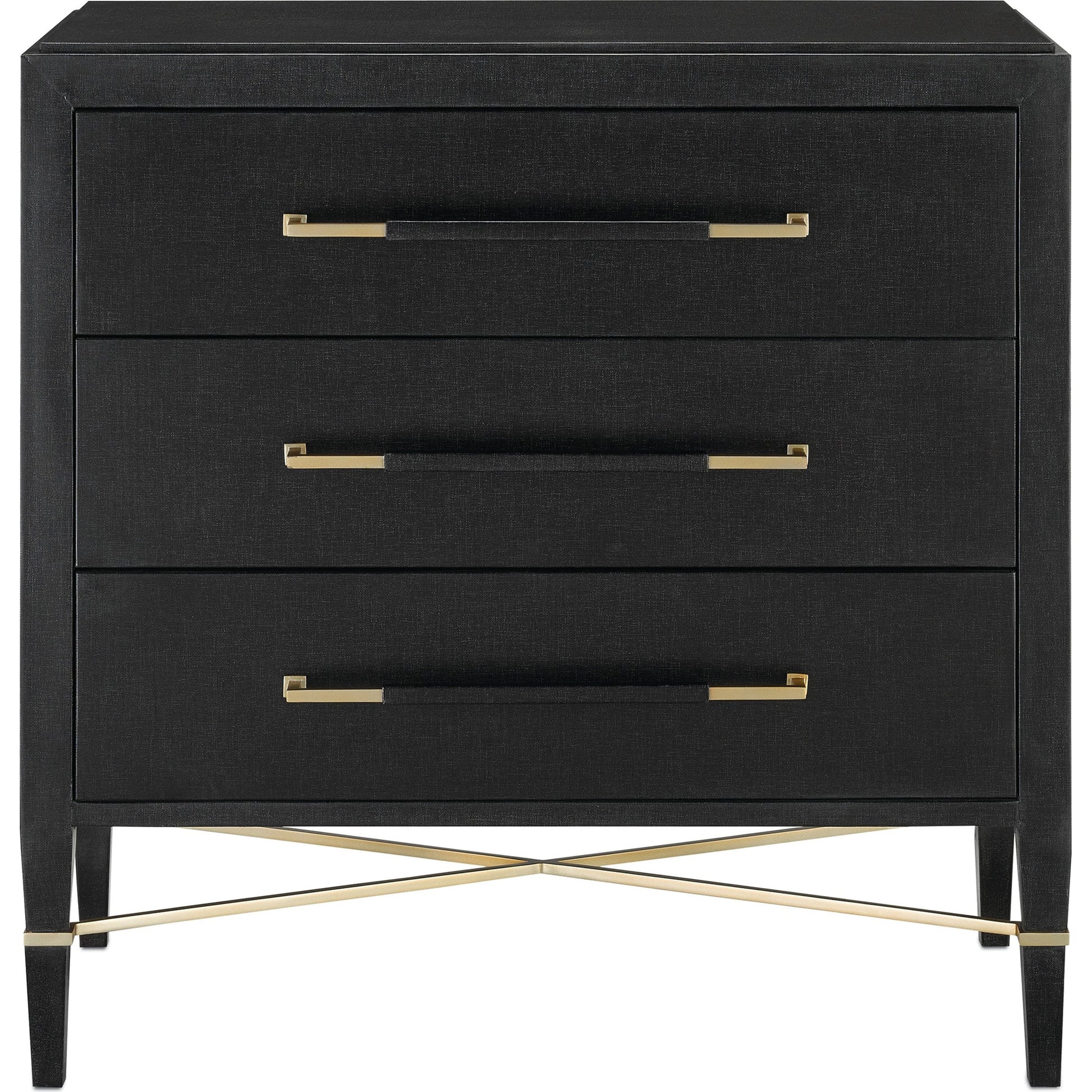 Verona Chest by Currey and Company in black, champagne. Made from solid wood, engineered hardwood in a modern style.