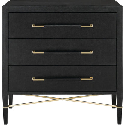 Verona Chest by Currey and Company in black, champagne. Made from solid wood, engineered hardwood in a modern style.