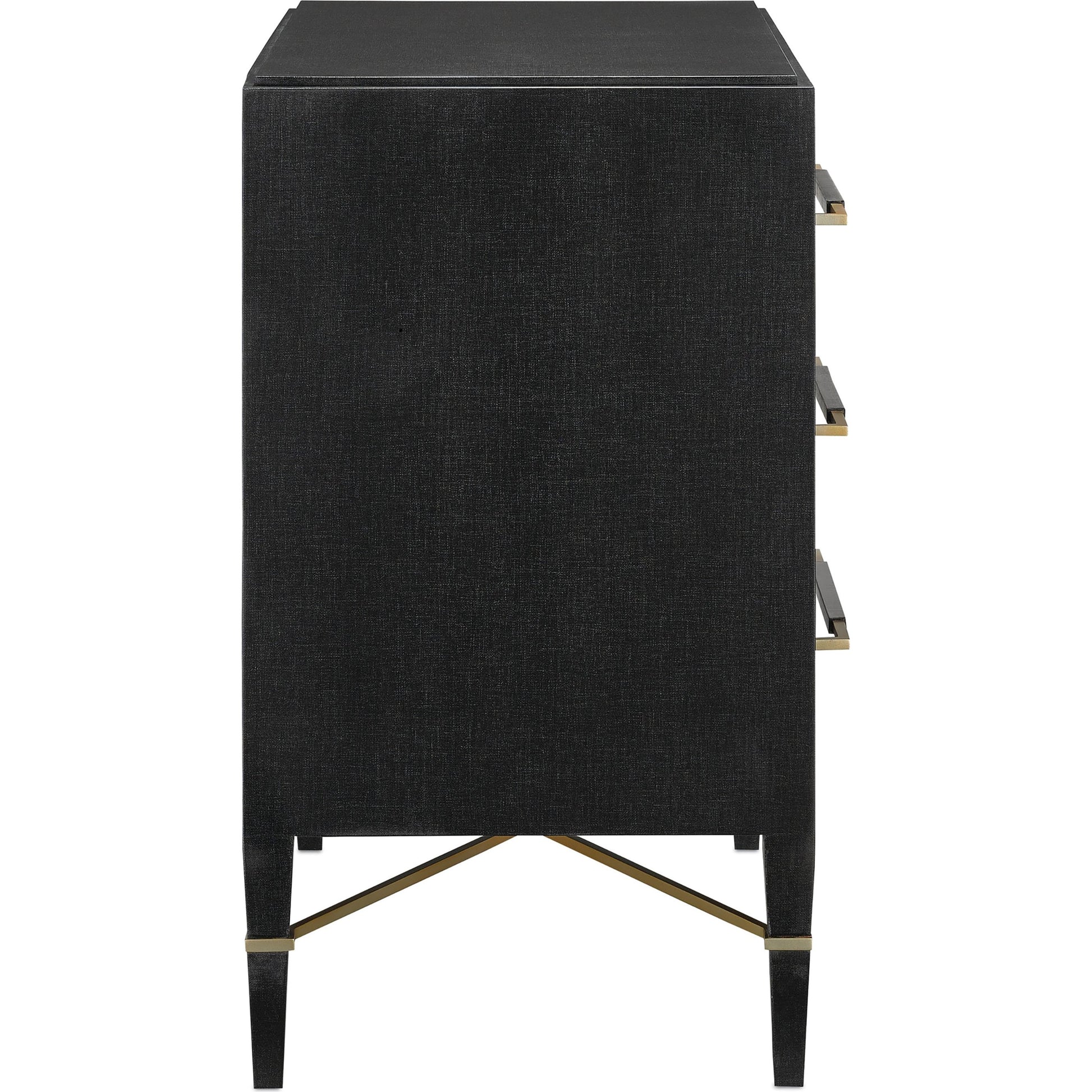 Verona Chest by Currey and Company in black, champagne. Made from solid wood, engineered hardwood in a modern style.