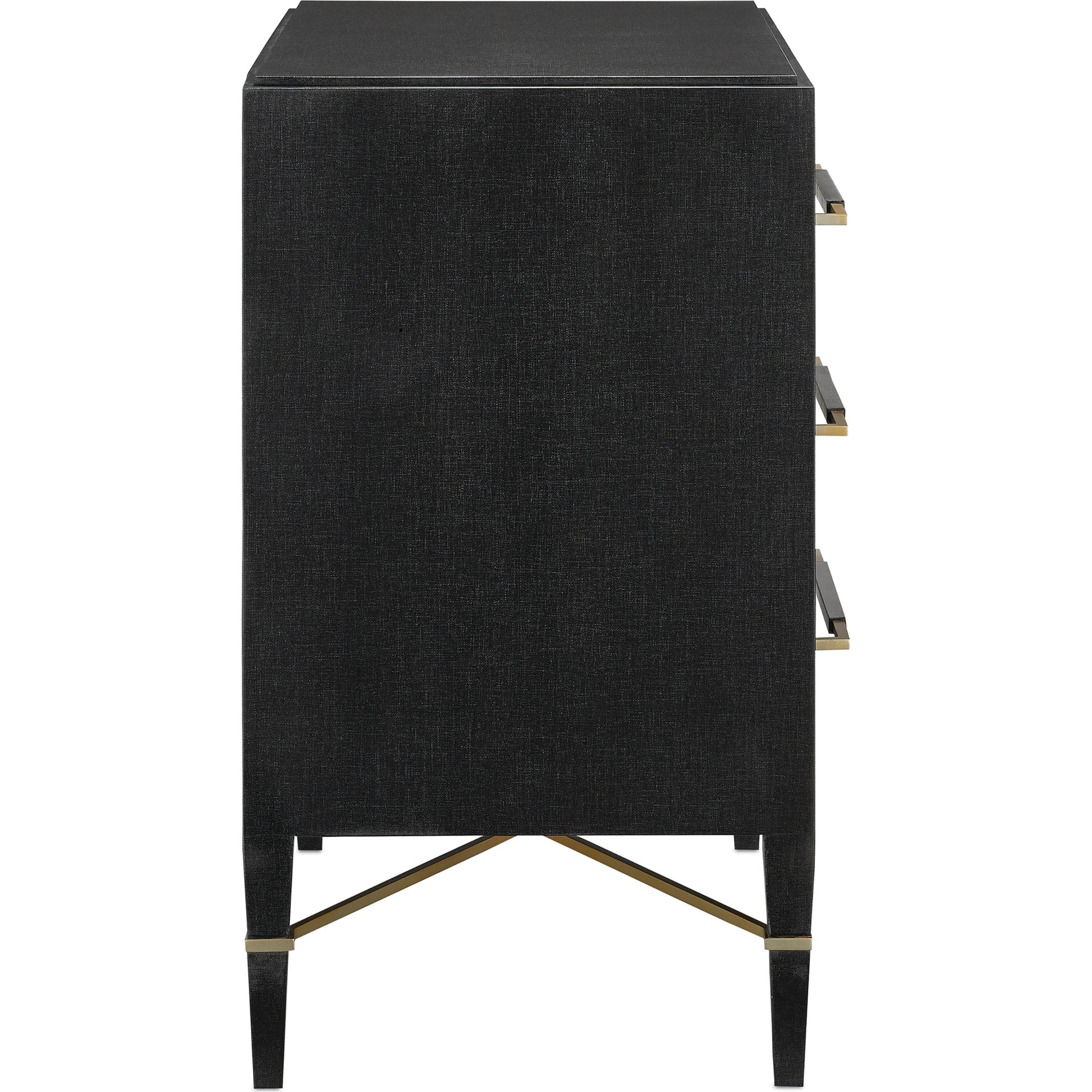 Verona Chest by Currey and Company in black, champagne. Made from solid wood, engineered hardwood in a modern style.