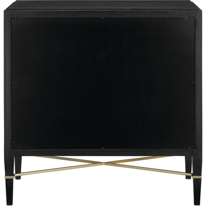 Verona Chest by Currey and Company in black, champagne. Made from solid wood, engineered hardwood in a modern style.