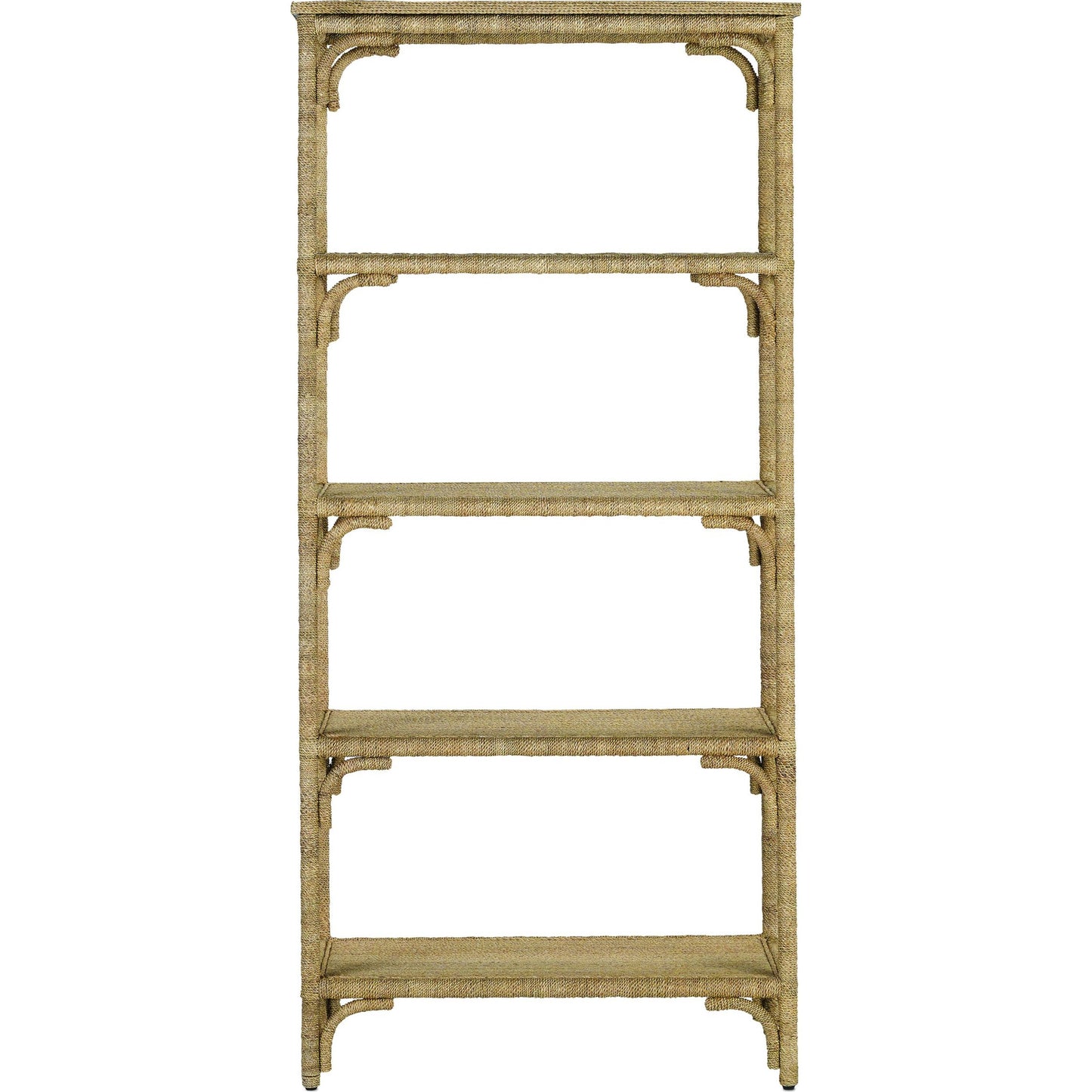 003 S-291289 | Additional Silo | Olisa Etagere by Currey and Company in natural abaca rope, washed wood. Made from abaca rope, metal, engineered wood, rattan in a eclectic & global style.