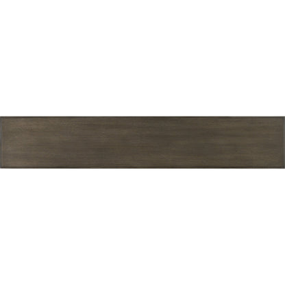Verona Chanterelle Console Table by Currey and Company in chanterelle, champagne. Made from mahogany, brass, iron in a transitional style.