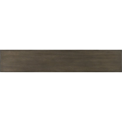 Verona Chanterelle Console Table by Currey and Company in chanterelle, champagne. Made from mahogany, brass, iron in a transitional style.