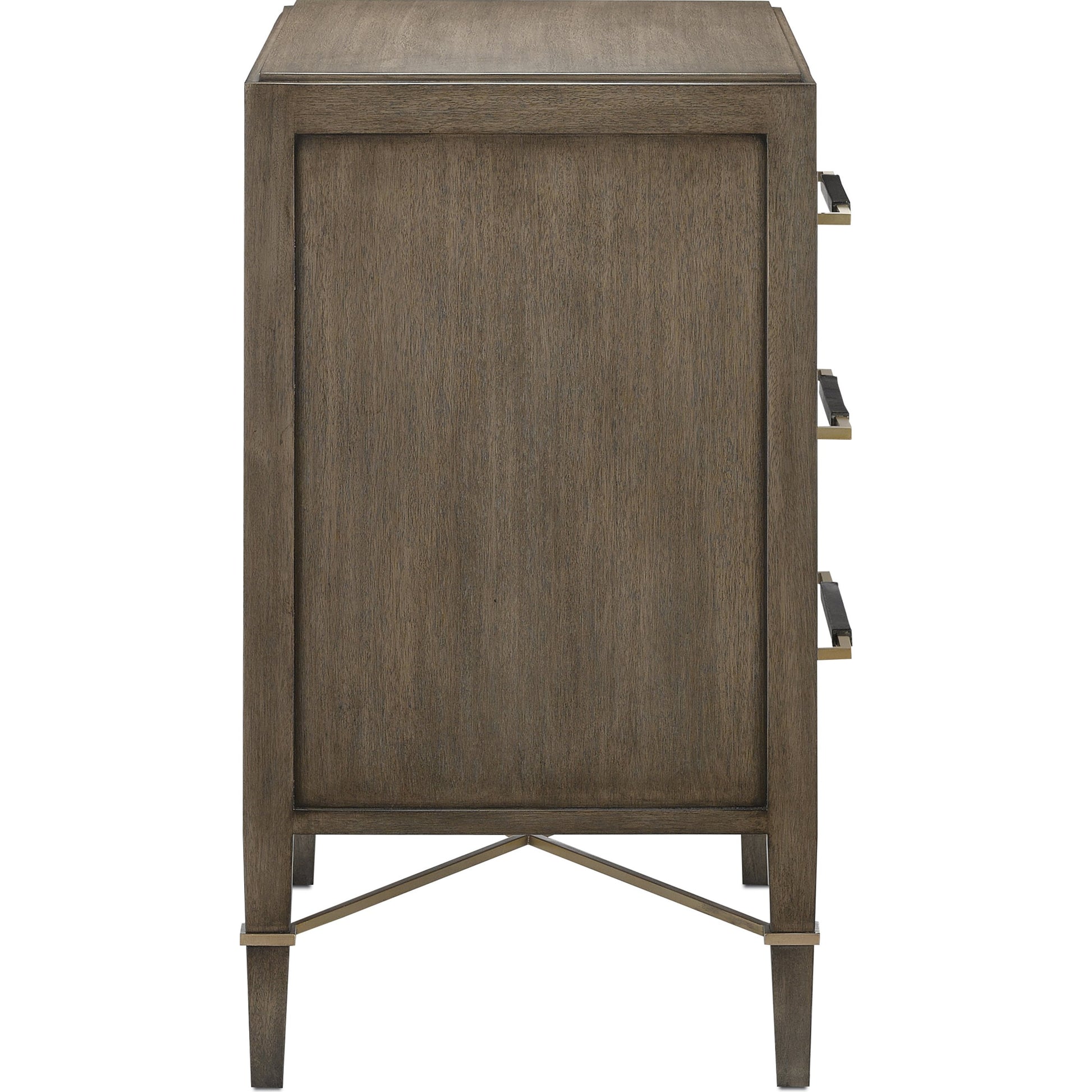 Verona Chanterelle Chest by Currey and Company in chanterelle, coffee, champagne. Made from mahogany, brass, iron in a transitional style.