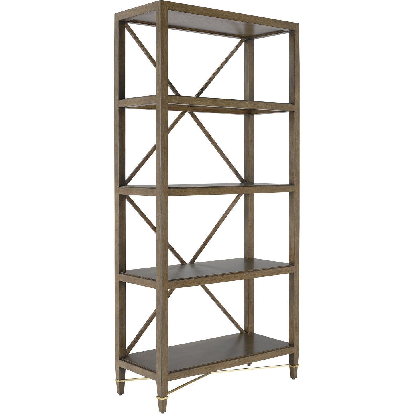 002 SR-823802 | Additional Silo | Verona Etagere by Currey and Company in chanterelle, champagne. Made from mahogany, iron in a transitional style.