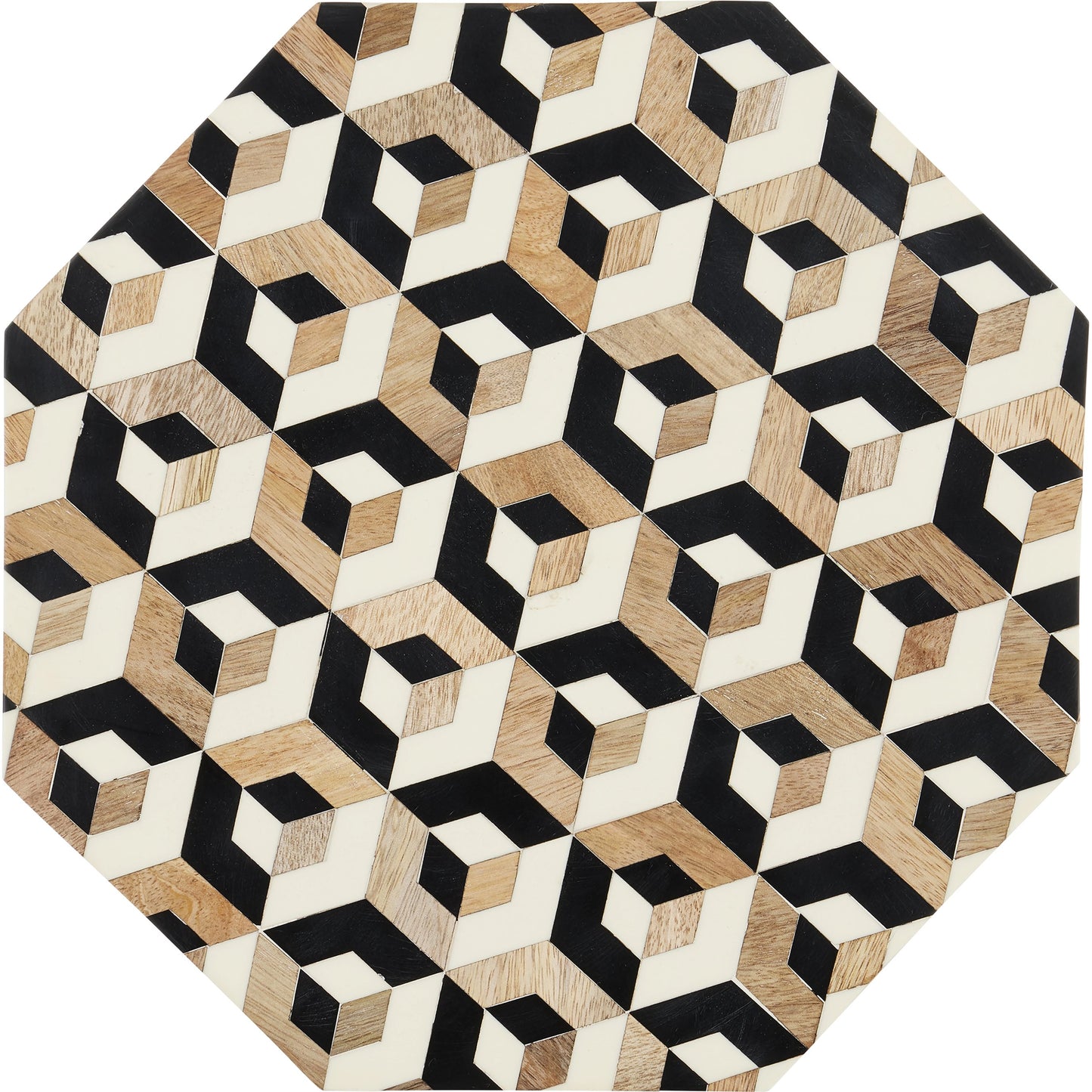 002 SI-2007752 | Additional Silo | Geo Accent Table by Currey and Company in natural, white, black. Made from mango wood, bone, composite in a modern style.