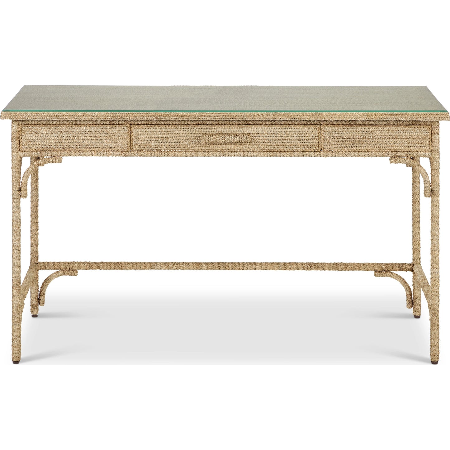 002 SI-2007830 | Additional Silo | Olisa Rope Desk by Currey and Company in natural, brown carafe. Made from abaca rope, wood, wrought iron in a modern style.