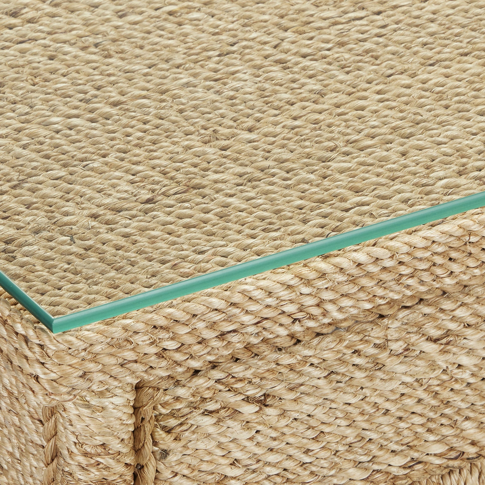 Olisa Rope Desk by Currey and Company in natural, brown carafe. Made from abaca rope, wood, wrought iron in a modern style.