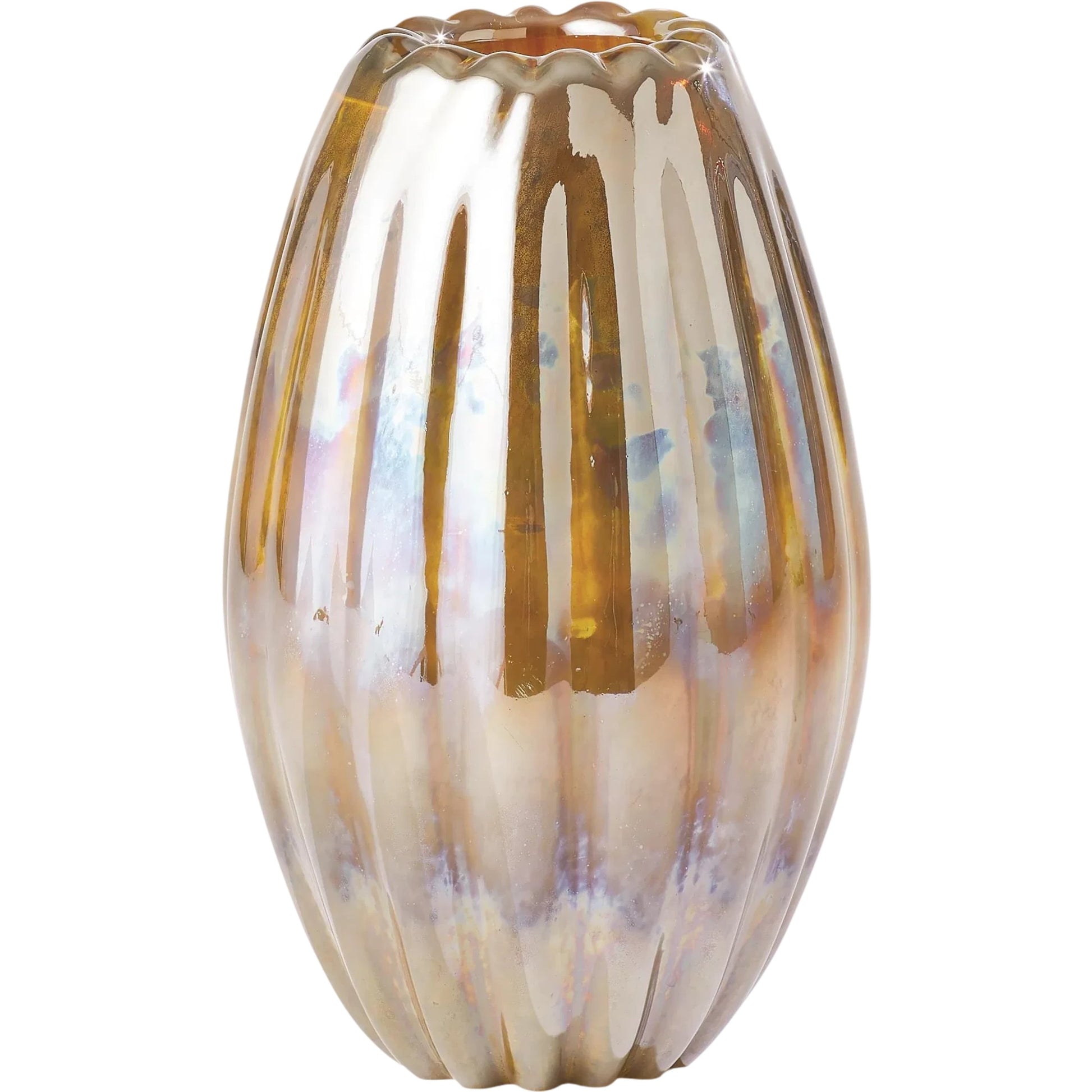 Ribbed Vase by Global Views in irys gelp. Made from art glass in a eclectic & global style.