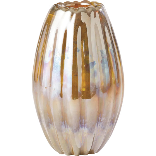 Ribbed Vase by Global Views in irys gelp. Made from art glass in a eclectic & global style.