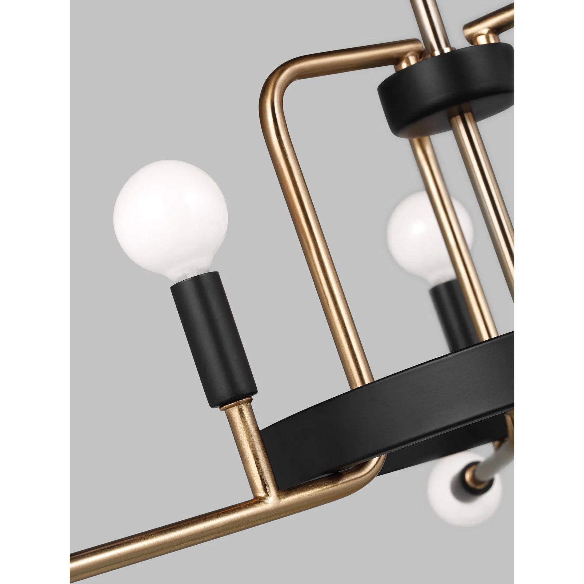 Royce Nine Light Chandelier by Visual Comfort & Co. in satin brass. Made from steel in a modern style.