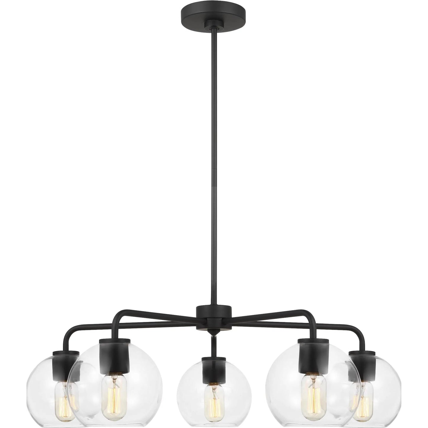 001 SI-2239164 | Primary Silo | Orley Five Light Chandelier by Visual Comfort & Co. in midnight black. Made from steel in a transitional style.