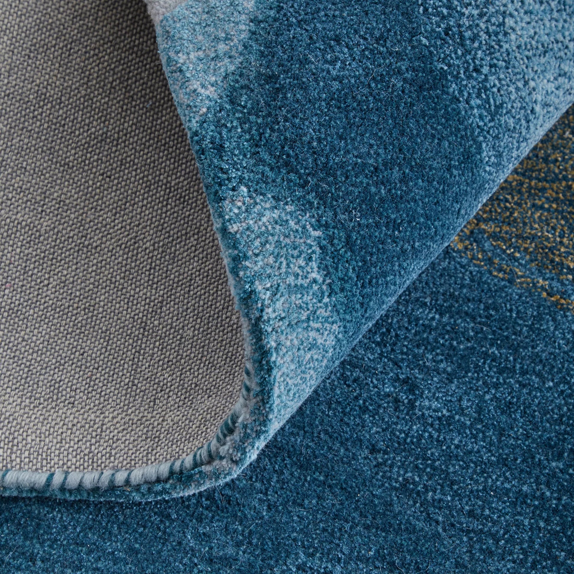 Kawai Rug - KAW8987F by Feizy in blue, gold, gray. Made from wool, viscose in a unique style.