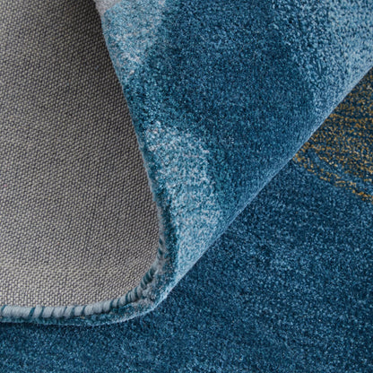 Kawai Rug - KAW8987F by Feizy in blue, gold, gray. Made from wool, viscose in a unique style.