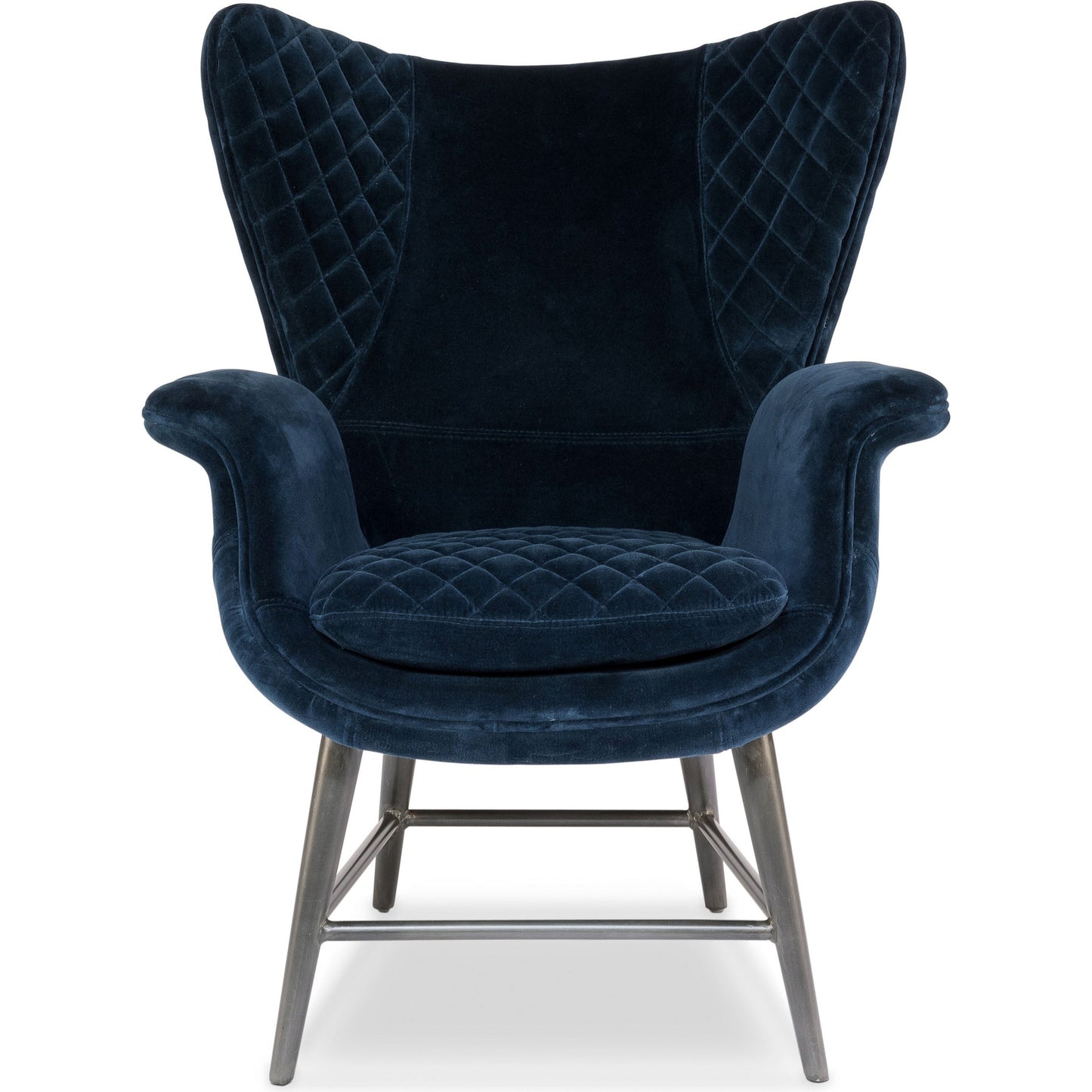 002 O-SARRIED-LTD-30027 | Additional Silo | Wings Chair by Sarreid Ltd. in blue. Made from velvet, metal in a modern style.