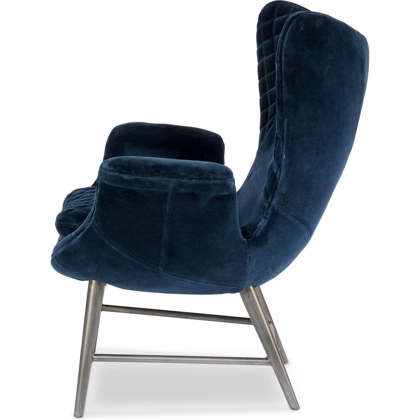 003 O-SARRIED-LTD-30027 | Additional Silo | Wings Chair by Sarreid Ltd. in blue. Made from velvet, metal in a modern style.