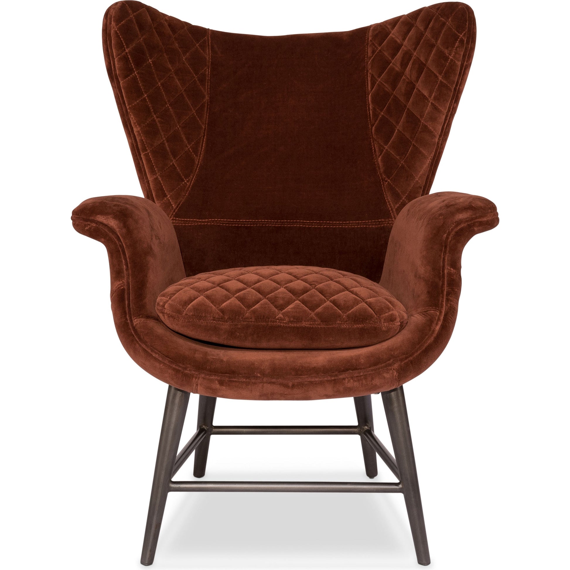 Wings Chair by Sarreid Ltd. in blue. Made from velvet, metal in a modern style.