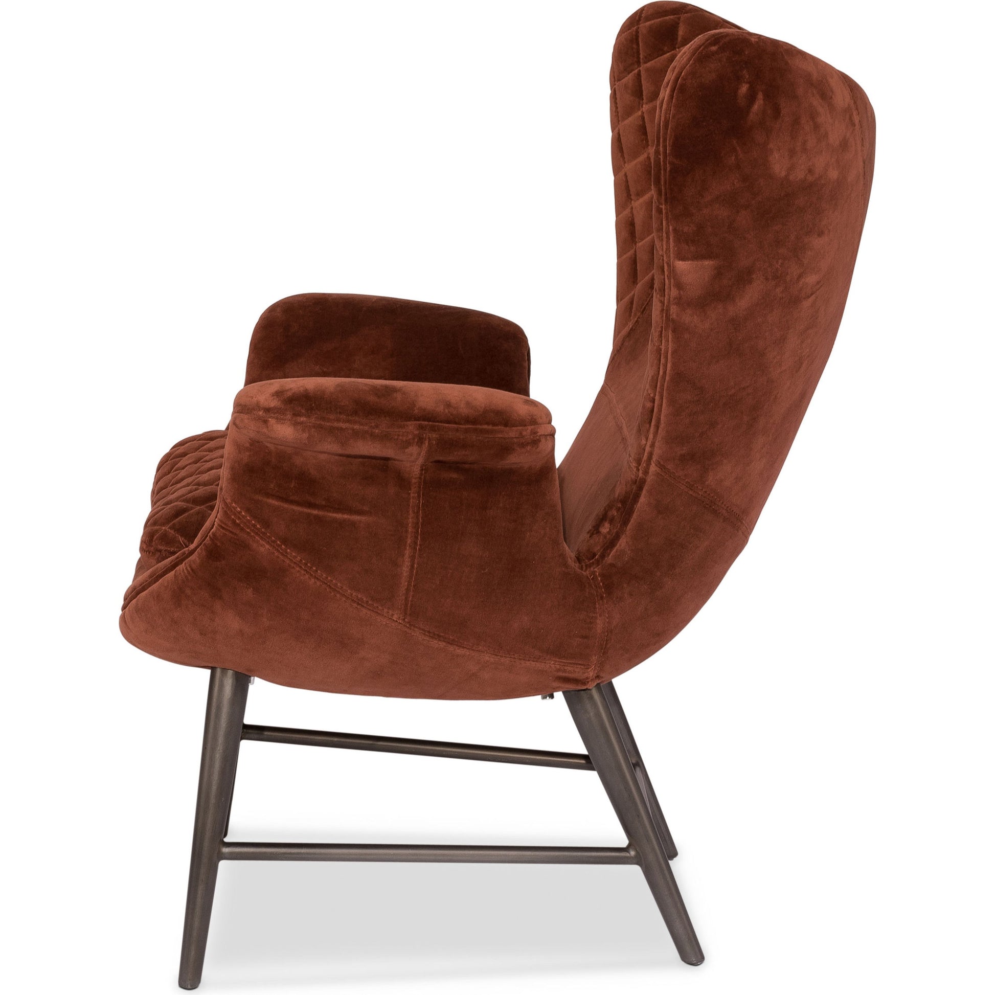 Wings Chair by Sarreid Ltd. in blue. Made from velvet, metal in a modern style.