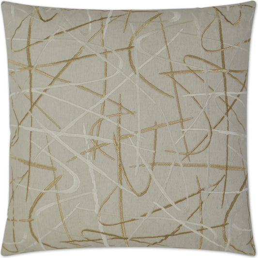 Scribble Pillow by DV Kap Home. Made from 31% viscose, 26% polyester, 26% linen, 10% rayon, 7% lurex in a unique style.