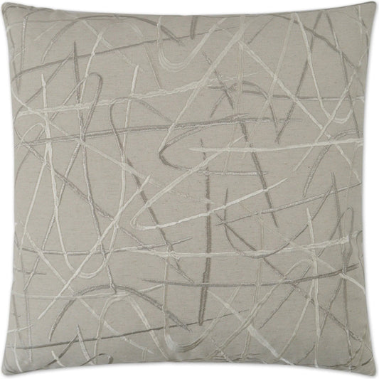 Scribble Pillow by DV Kap Home. Made from 31% viscose, 26% polyester, 26% linen, 10% rayon, 7% lurex in a unique style.