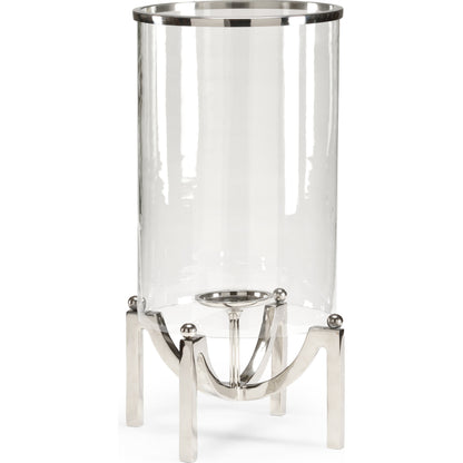 Quad Post Hurricane by Wildwood in polished nickel, clear. Made from metal, glass in a transitional style.